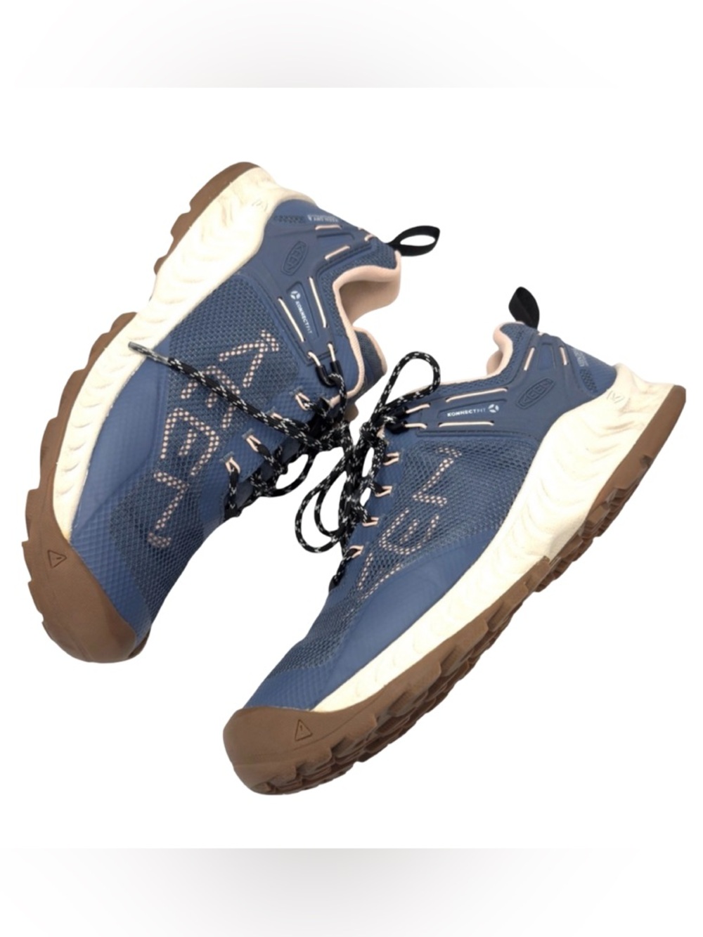 KEEN Women’s NXIS EVO Waterproof Blue Peachy Hiking Shoes Size 10 - Picture 3 of 7
